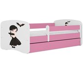 Cama 140 x 70 cm Kocot Kids com gaveta e colchão BabyDreams Wednesday Pink