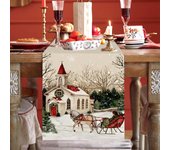 Christmas Table Runner Merry Christmas Decor Xmas Table Cover For Home 2024 Family Party Supplies Xmas Party Decors Gifts 2025