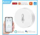 Tuya ZigBee-Sensor de temp y humedad para interiores, higrómetro, termómetro por catería, funciona con Smart Life, Alexa y Google Home, 3,0