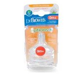 Dr Browns Dr. Browns Tetina Nivel 1 Boca Ancha 0M+ 2Ud - Pack de 2 - Silicona Extra-suave
