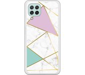 Funda compatible con Samsung Galaxy A22 4G - Be Unique Funda Gel mármol colores franja dorada