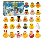 Calendario de Adviento 2024-Calendario de Cuenta regresiva de Navidad Caja Ciega de Pato de 24 días Calendario Navideño de Pato Amarillo Pequeño Caja Ciega de Lágrima manual Juego de juguetes navideños