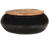 vidaXL Mesa de centro de madera maciza de mango 68x68x30 cm Gris, Marrón, Negro Mesita de Salón o Comedor o Auxiliar Mesa de Café Meuble Salón