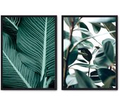 Set de 2 cuadros calidad premium con marco de madera - 30x40 cm o 50x70 cm - POSTER LAB