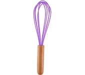 1pc silicone egg beater 10-inch wooden handle manual cake creamer and noodle mixer baking tool