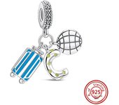Hot Sale 100%925 Sterling Silver Luggage box Lipstick Small Stars Bead Charms Fit Original Pandora Bracelet DIY Women Jewelry