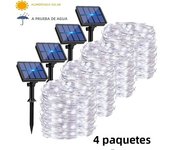 4Pack Solar String Lights Outdoor Waterproof Solar Powered Copper Wire 8 Modes Fairy Lights for Wedding Party Christmas Tree
