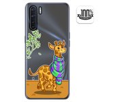 Tumundosmartphone Funda Gel Transparente para Oppo A91 diseño Jirafa Dibujos