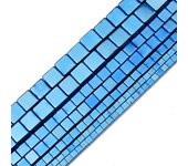 JHNBY Blue,Gold Color,Purple Square Shape Hematite 2/3/4/6MM Natural Stone Spacer Loose Beads For Jewelry Making DIY Accessories