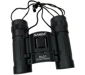 SANDA 8x21 Prismaticos con funda, binoculares con Aumento 8X y diámetro 21 prismáticos Ligeros, Negro