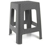 Maxia Market Taburete Silla de plástico Estilo Rattan vario colores, Banco Asiento Cuadrado, Muebles de exterior Sillas de jardín