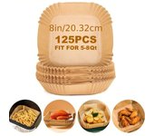 50pcs/125pcs Air Fryer Special Paper Food Silicon Oil Paper Round Bracket High Temperature Absorbent Paper Baking Accessories