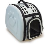 Transportín plegable gris - para pequeñas mascotas - 42 x 27 x 32 cm