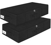mepure Underbed Storage Boxes – 3 Pack Fabric Storage Bags, 50L Under Bed Storage Box with Lids and Zips, Foldable Clothes Organiser for Bedding, Quilts, Toys, Shoes – Grey