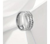 Light luxury fashion ins high-level sense of men and women full of stars ring single double circle titanium steel does not lose