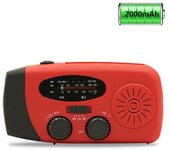 Radio solar de emergencia AM/FM NOAA with manivela y LED interior, Cargador de Emergencia Para iPhone/Smartphone