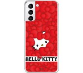 Funda original compatible con Samsung Galaxy S21 Plus - Hello Kitty Patron Lazos Rojos