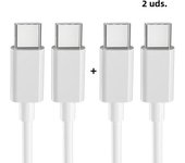 Cable De Carga Rápida 60W Tipo-C a Tipo-C 2PCS Para Samsung Xiaomi Redmi POCO Huawei Honor OPPO OnePlus Cable USB C Para Teléfono Móvil