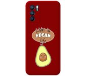 Funda Silicona Líquida Roja para Oppo Reno 6 5G diseño Vegan Life Dibujos