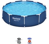 VidaXL Piscina desmontable Steel Pro Bestway 4678L con depuradora azul oscuro Ø305x76 cm