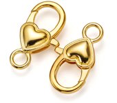 5/10pcs/lot 27x14mm Gold Silver Plated Rhodium Heart Shaped Lobster Clasp Hooks for Necklace&Bracelet Chain DIY Jewelry Making