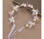 Elegant Girls Headband Imitated Pearl Hair Headdress Baby GirlsFlower Wreath Bride Garland Head Hoop Wedding Headbands Hair