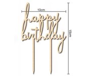 YOMDID 1PC Wooden Birthday Cake Insert Card Happy Cake Topper Perfect for Birthday Party Decor and Dessert Table Dress Up