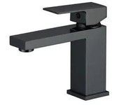 VALAZ Segura Grifo de lavabo monomando cuadrado de latón de 14x16 cm en color negro mate