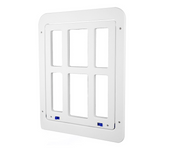 Pet Dog Screen Door 13.4inchX17.3inch Door with Magnetic Flap Lockable Dog Door for /Door, Window and Porch - White