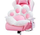 Cojín con forma de pata de gato Kawaii con forma de pata de gato de 28 x 24 pulgadas, cojín de felpa para sofá perezoso