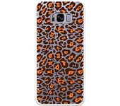 Funda compatible con Samsung Galaxy S8 - Fondo leopardo marron naranja