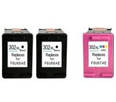 HP 302XL Pack de 3 Cartuchos de Tinta Compatible (Negro 2 Ud. + TRICOLOR 1 Ud.) - Alta Capacidad - Para HP Envy, Officejet, Deskjet