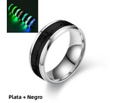 Glow In Dark Ring Luminous Fluorescent Stainless Steel Blue Yellow Light Love Heart Couples Finger Rings Jewelry Gift Anillo