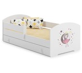 Cama de criança 140 x 70 com gaveta, colchão e estrado incluídos Kobi Luk Sleeping Princess