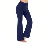 Women's Flared Pants with Pockets, Flared Leg Yoga Pants High Waist Fitness Casual Tummy Tuck Pants