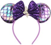 Hot Sales Mermaid Mouse Ears Headband For Girls Women 4.5" Bow Hairband Cartoon Character Cosplay Hair Accessories