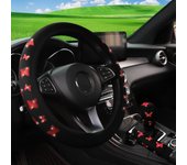 3 piece butterfly fabric car steering wheel cover without inner ring suitable for 15inch handbrake cover handle set car interior