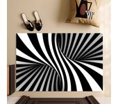 3D Illusion Black and White Checkerboard Floor Mat Bedroom Kitchen Door Bath House Super Absorbent Foot Non-slip