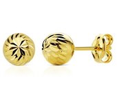 Pendientes Oro 18k mujer 6 mm. bola tallada