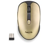 Ratón Inalámbrico NGS Evo Rust/ Batería recargable/ Hasta 1600 DPI/ Dorado