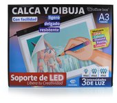 Office Box Soporte Led para Dibujar y Calcar con 3 Intensidades de Luz Blanca - USB Tipo C - Uso Infantil - Resistente y Ligero - 2 Tamaños