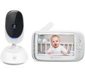Motorola Nursery VM75 Camara Vigilancia Bebe - Vigilabebes con Unidad de Padres de 5 Pulgadas - Cámara de Bebé con Visión Nocturna, Zoom Digital, Comunicación Bidireccional y Canciones de Cuna