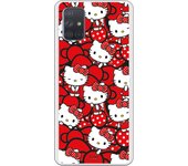 Funda original compatible con Samsung Galaxy A71 - Hello Kitty Lazos Rojos y Topos