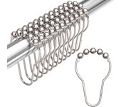 Ganchos de Ducha de metal a prueba de óxido para cortinas de baño, perchas para Barras, juego de 12