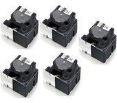 5 cintas Compatible Dymo 18445 / S0718620 Negro / Blanco para Dymo Rhino 4200, 5200, 5000, 6000