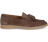 Sangiorgio Mocasín de borla para hombre en Soft Dove Gray Suede ELITE-04