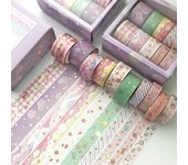 10 pcs/set Kawaii Pink world gold Decorative Adhesive Tape Masking Washi Tape Diy Scrapbooking Sticker Label Japanese Stationery