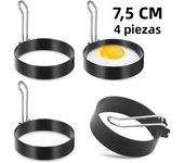 1/4Pcs Round Egg Ring for Frying or Shaping Egg Stainless Steel Circles Shaper Egg Cooker Rings for Cooking Fried Egg Sandwiches