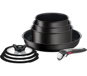 Tefal Juego de 8 piezas de menaje de cocina Ingenio Unlimited On, apilable, revestimiento antiadherente, mango extraíble, ocupa el mínimo espacio, L3959053