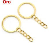 20 pcs/lot Key Ring Chain 6 Colors Plated 50mm Long Round Split Keychain Keyrings Wholesale